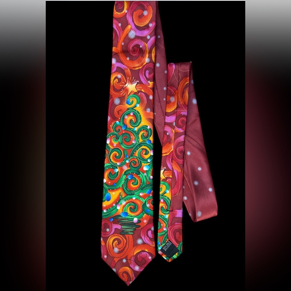 Jerry Garcia Neck Tie Collection Sixty Snail Garden Christmas-silk blend